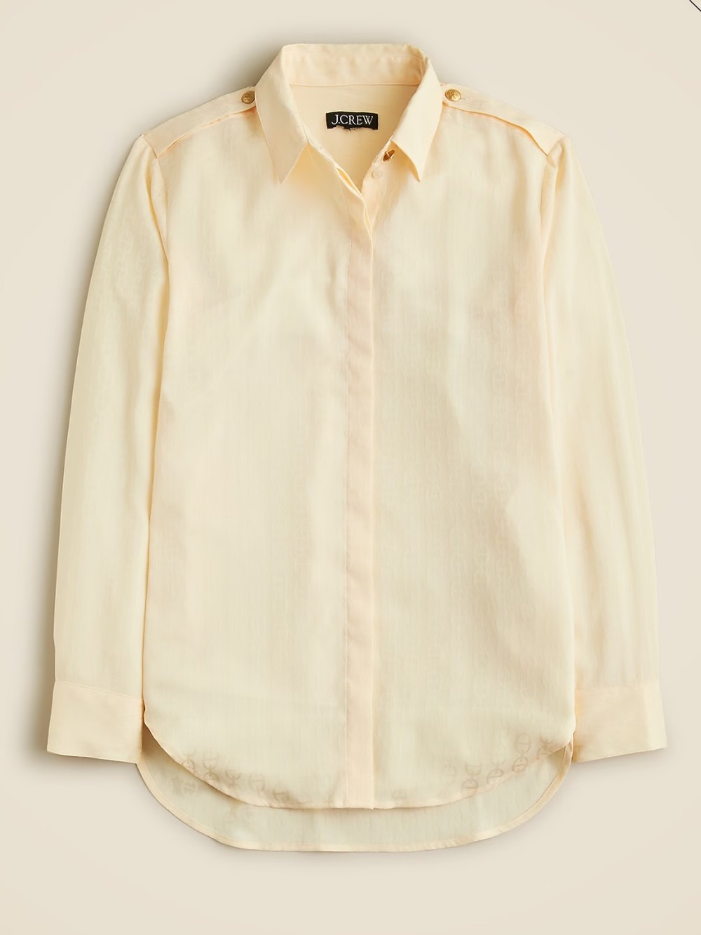 J. Crew Drapey Jacquard-Print Shirt Size Small NWT